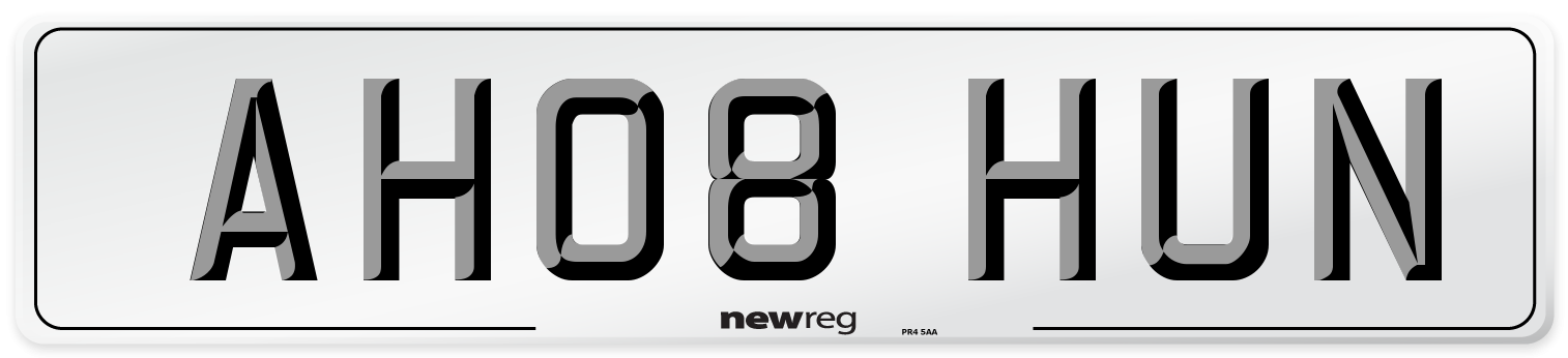 AH08 HUN Number Plate from New Reg